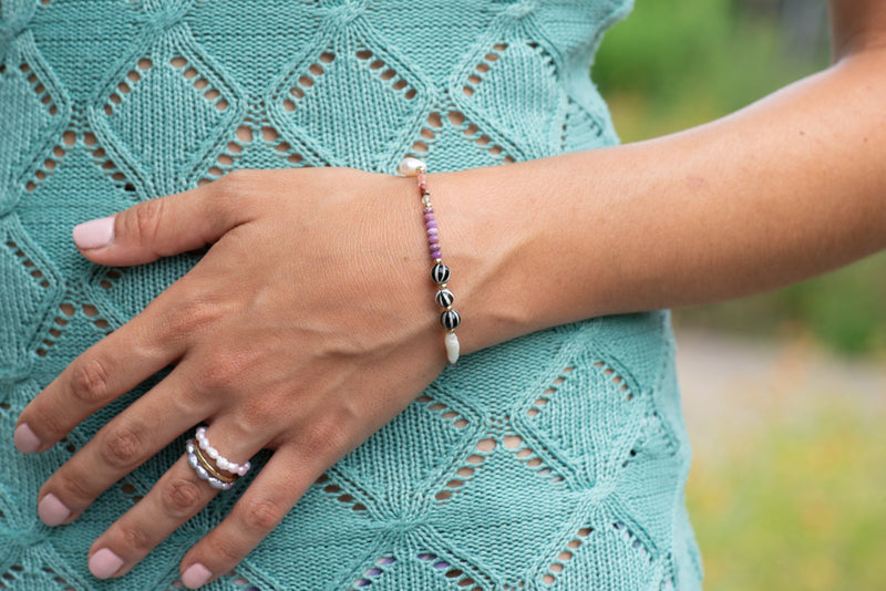 Baby gems bracelet on model