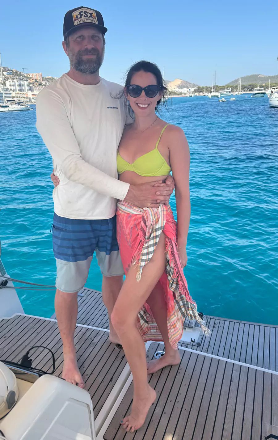 Leslie and Ricky on a sailboat