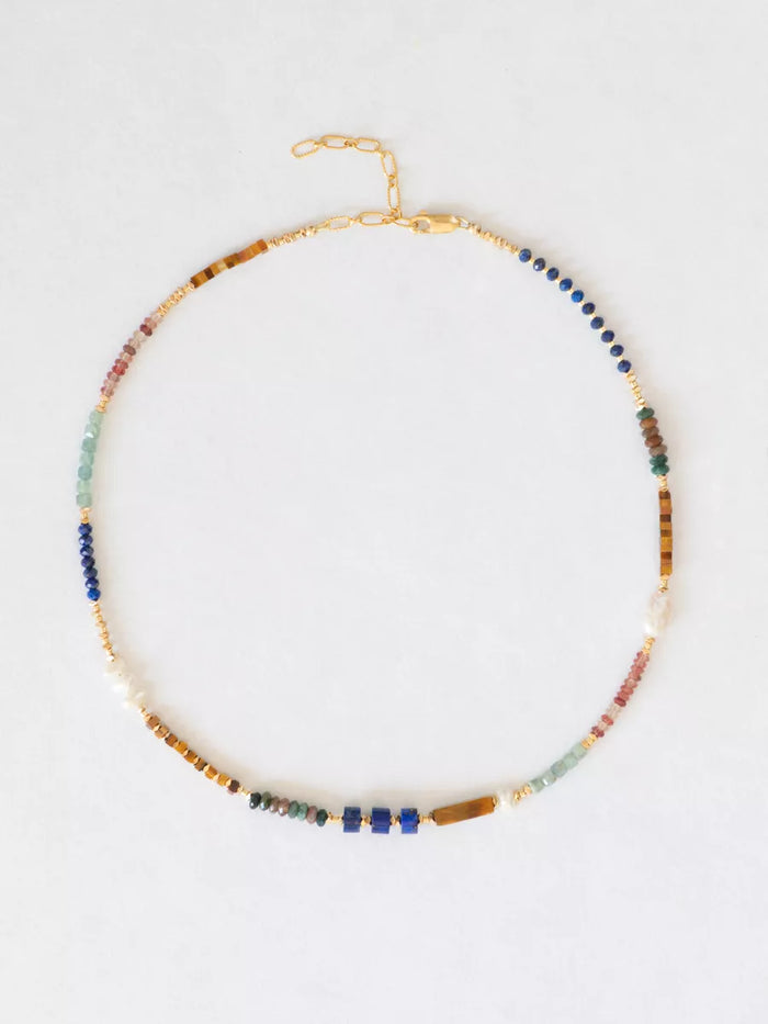 Luxe Baby Gems necklace flat lay
