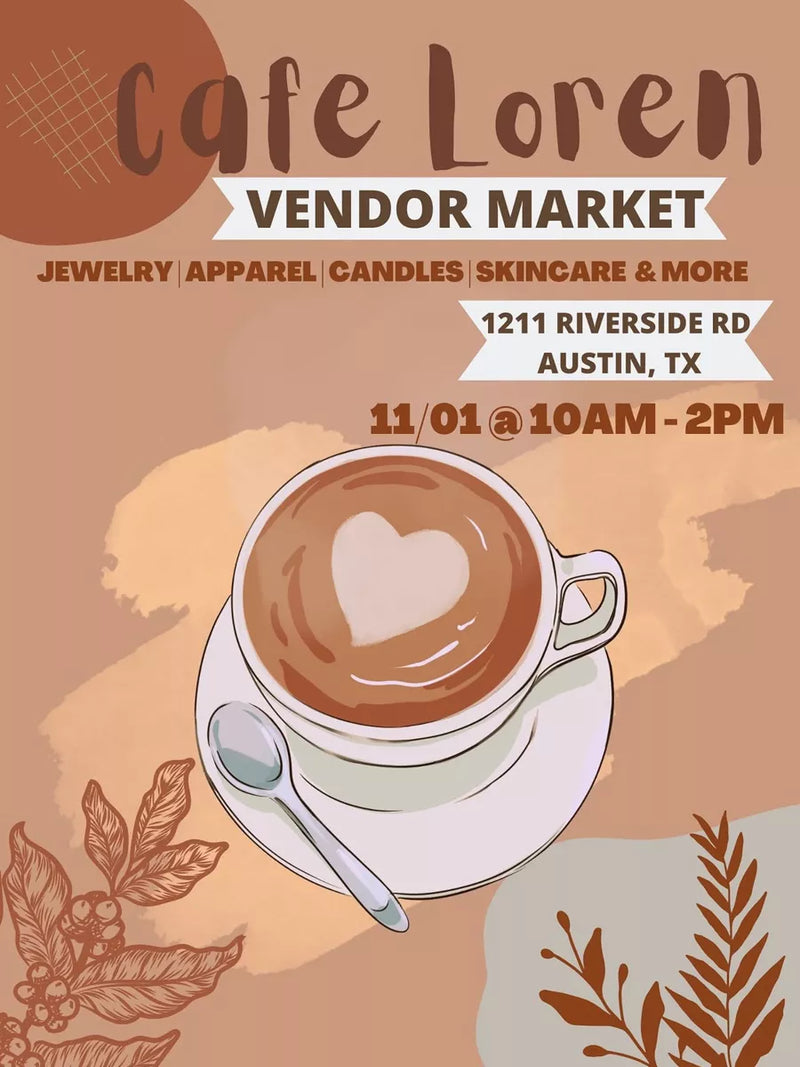 Cafe Loren Market Flyer with coffee mug