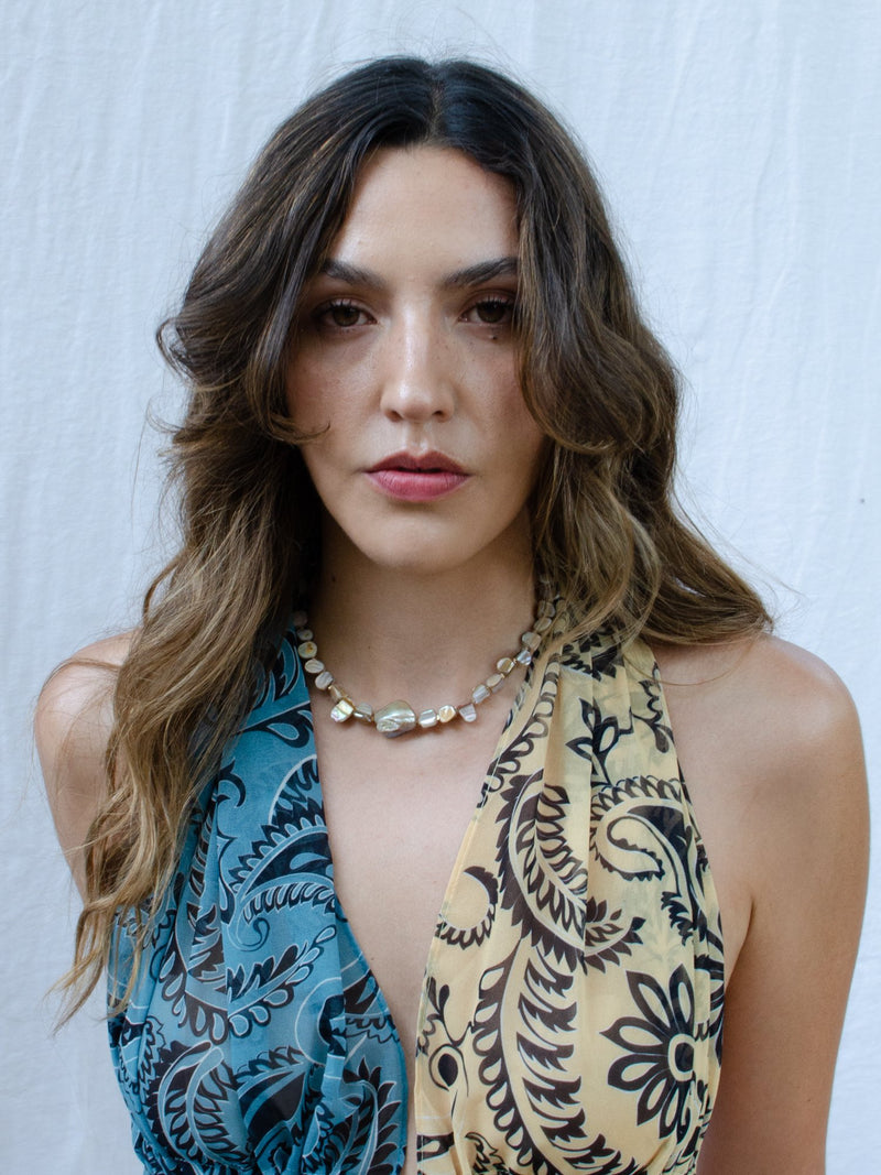 Nacre by nature choker necklace on model