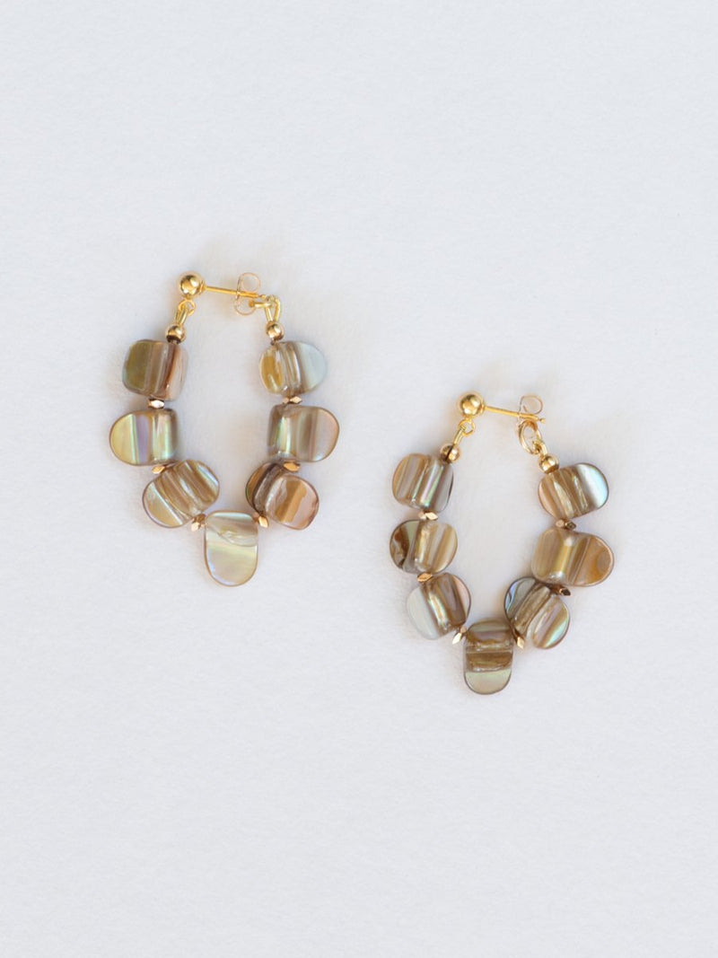 Pair of earrings with mother-of-pearl hoops