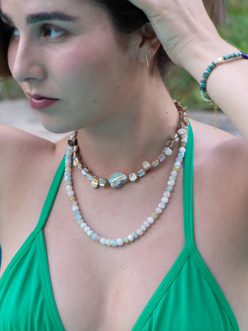 Soft rock pastel beryl and nacre by nature choker necklace