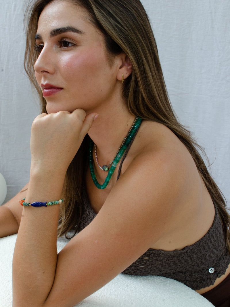 Turquoise bracelet on model