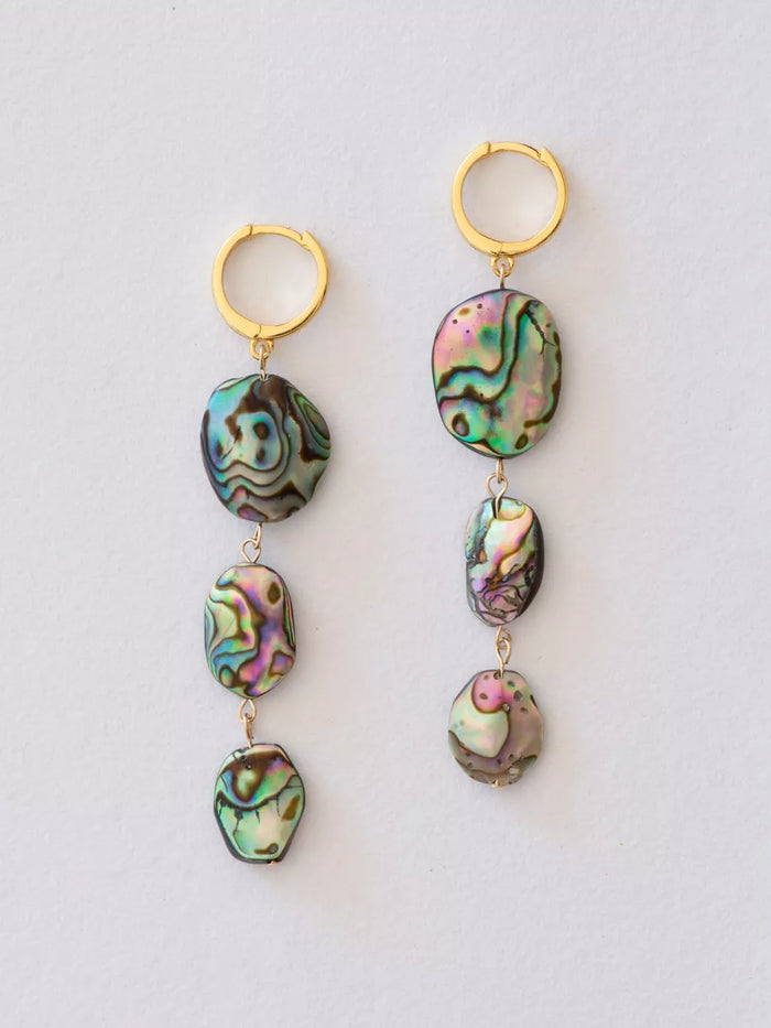 Triple Abalone Drop Earrings