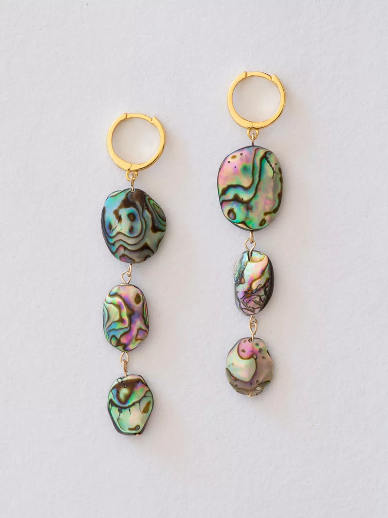 Triple Abalone Drop Earrings