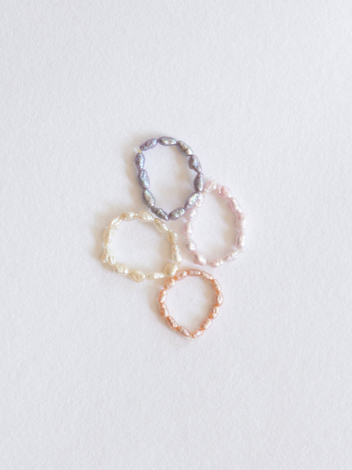 Vintage pearl stretch rings